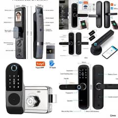 smart fingerprint handle electric door lock wifi tuya application key