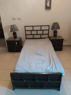 Single Bed with Side tables and Matres 0