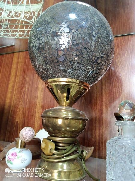 Vintage Brass Murano Spotted Glass Table Lamp 2