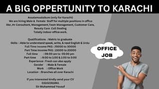 A Best Job of office (only in  karachi)