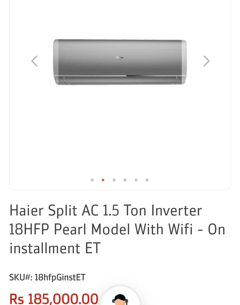 Box Pack Haier 1.5 Ton Inverter Pearl Series 0