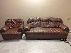 Sofas 7 seater brown textured leather