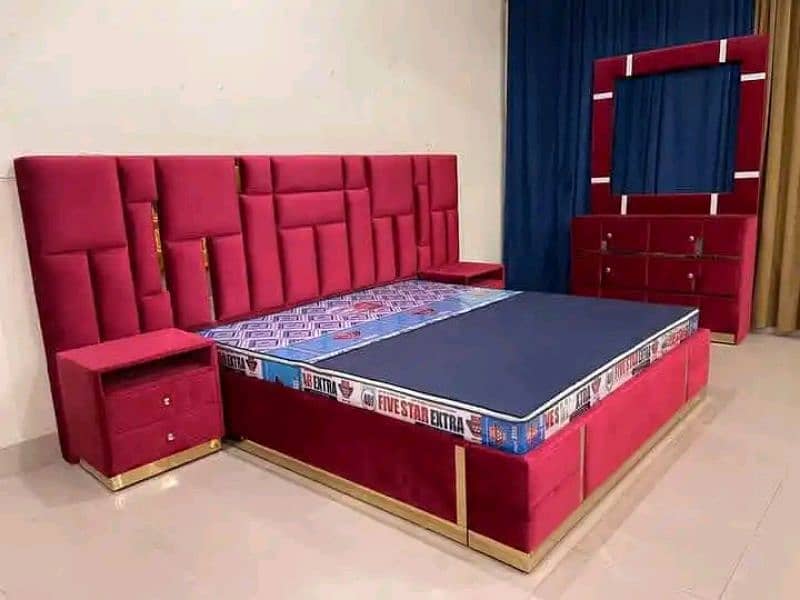 bed with sidetables and dressing 0