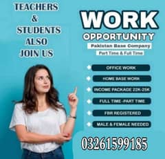 Male and Female staff required for Online and office work