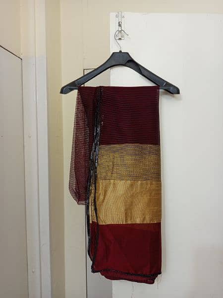 new raw silk stitched 3 piece dress 2