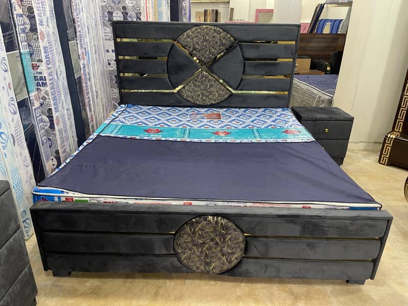 King Size Double Bed / Poshish bed / bedset / wooden bedset / Luxury B 1