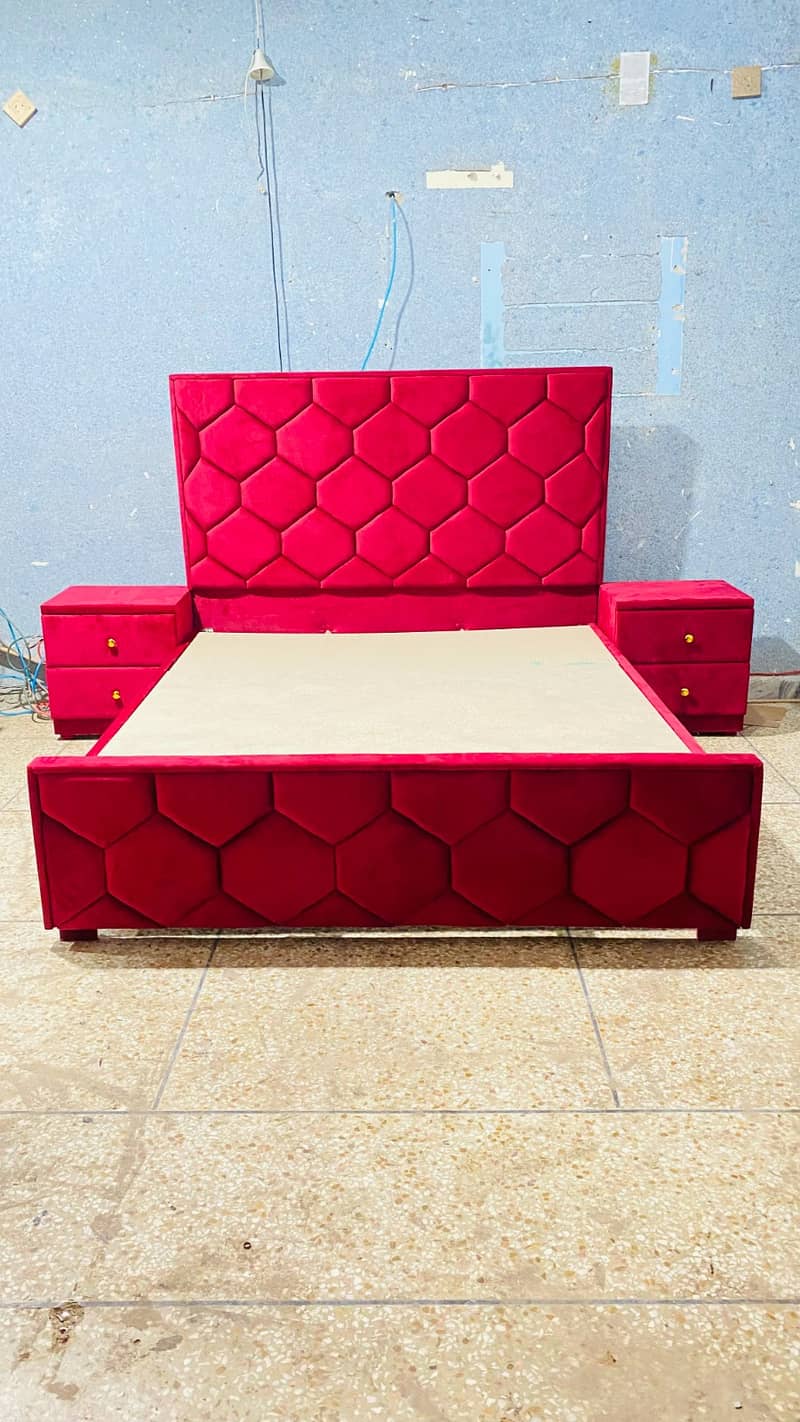 King Size Double Bed / Poshish bed / bedset / wooden bedset / Luxury B 9