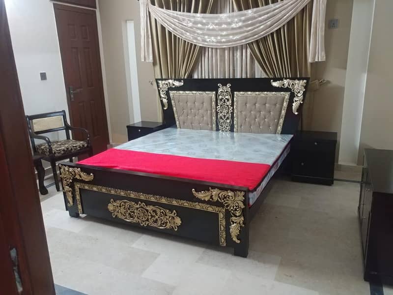 King Size Double Bed / Poshish bed / bedset / wooden bedset / Luxury B 13