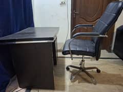 office chair and table.