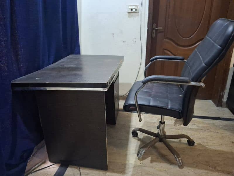 office chair and table. 2