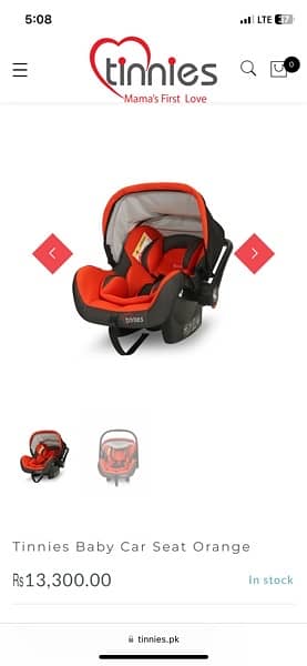 Tinnies Baby Car Seat 1