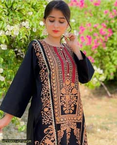 2 Pcs women's stitched cotton Embroidered suit