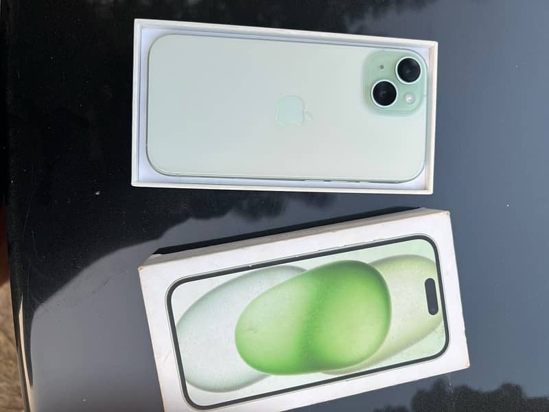 iPhone 15 non PTA Green 128GB with Box 3