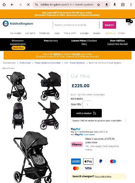 UK Imported Stroller + Bassinet Cot 3