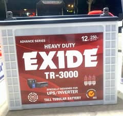 Exide 3000 tall tubular battery 230 Ah