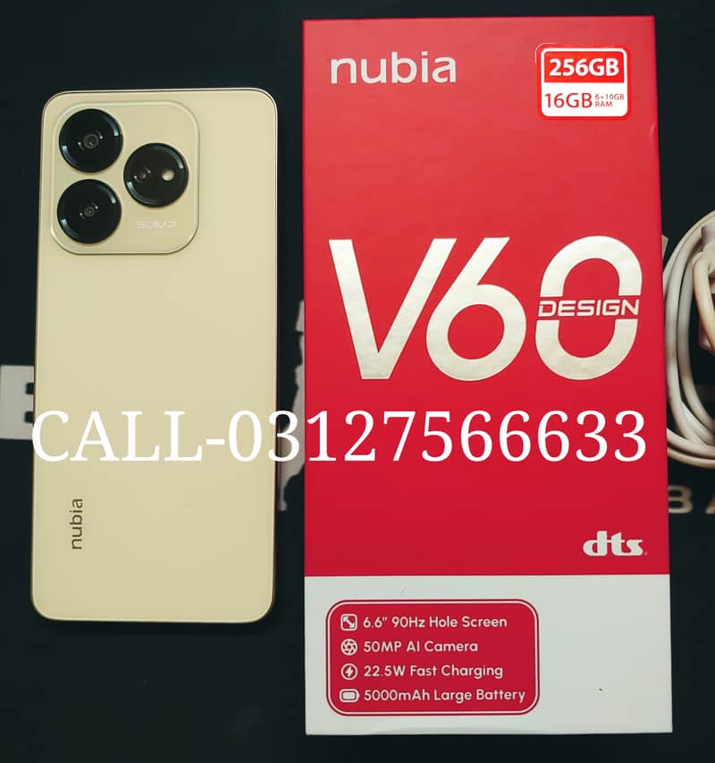 NUBIA V60 16GB RAM 256GB ROM 12 MONTHS WARRANTY CALL03127566633 0