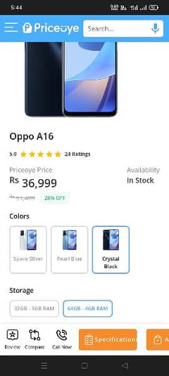 oppo a 16.4gb ram 64gb rom