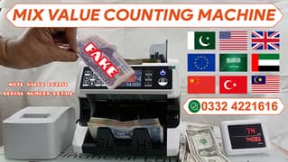 cash counting machine with fake note detection , valiue, seiral nmbr