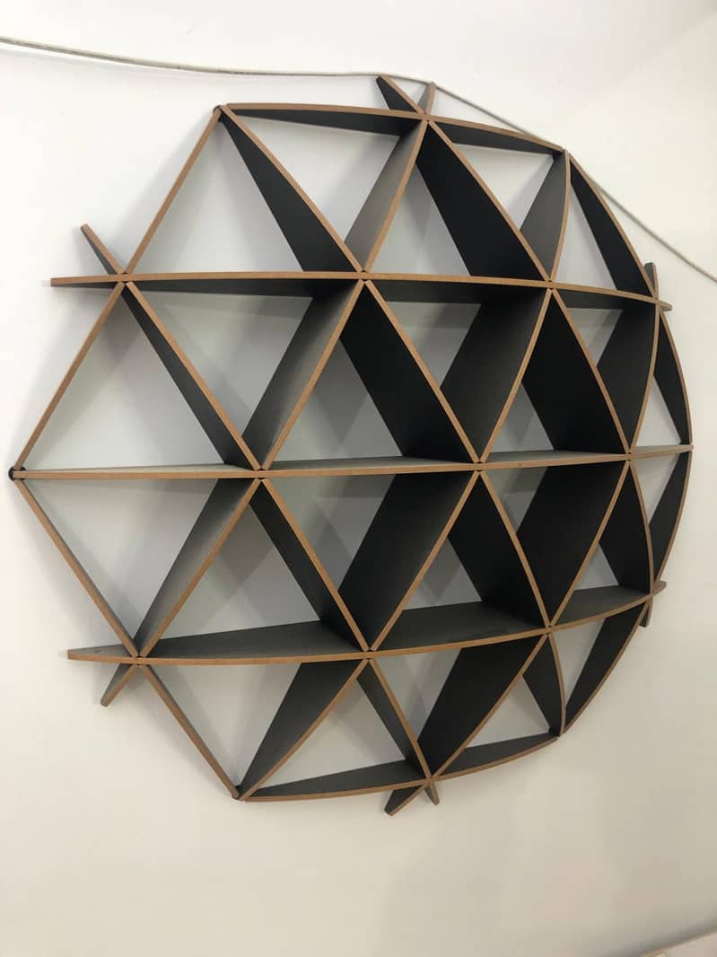 Geometric wall shelves, 2 types, different colours 1