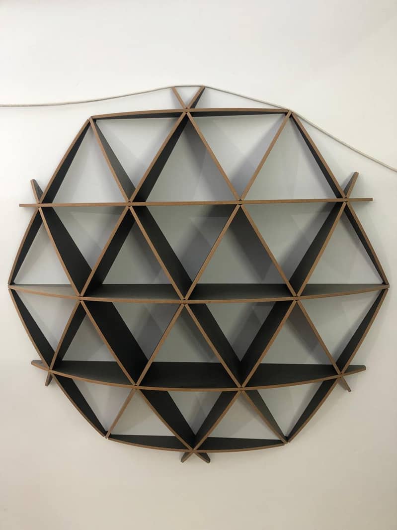 Geometric wall shelves, 2 types, different colours 2