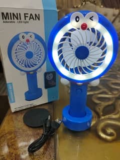 Doraemon Cartoon Cute Mini Fan Rechargeable Fan Portable With Lamp