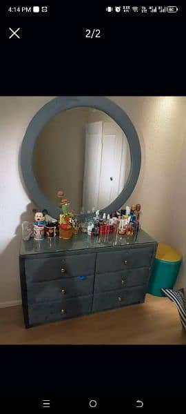 Bed with side table and dressing table 1