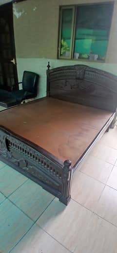 Double wooden bed