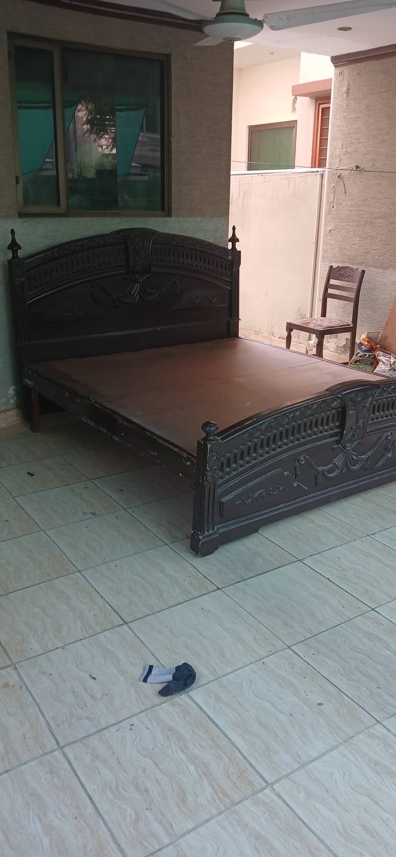 Double wooden bed 1