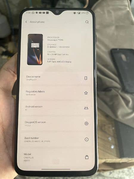 OnePlus 6t 8/128 pta approved 7