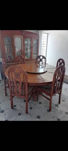 Pure wooden Table with 6 chairs