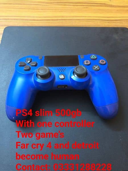 PS4 slim 500gb With one controller  Two game’s, 03331288228 1