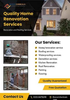 Services, Roof Waterproofing, Roof Heat Proofing, Bathroom Leakage