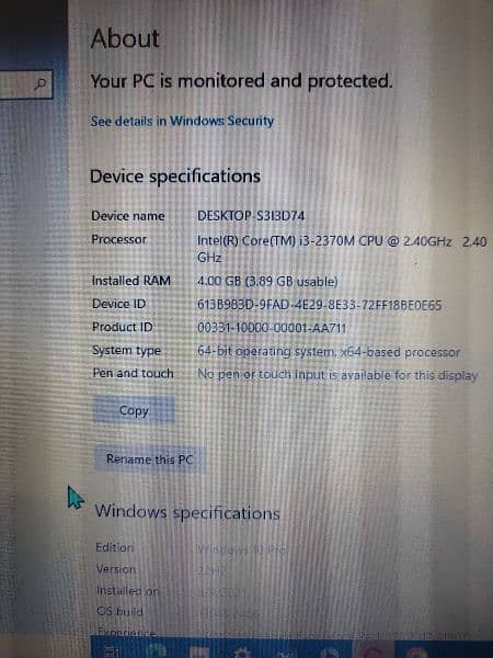 Intel Core i3 3rd Gen Laptop for Sale - 4GB RAM, 15.6" 3