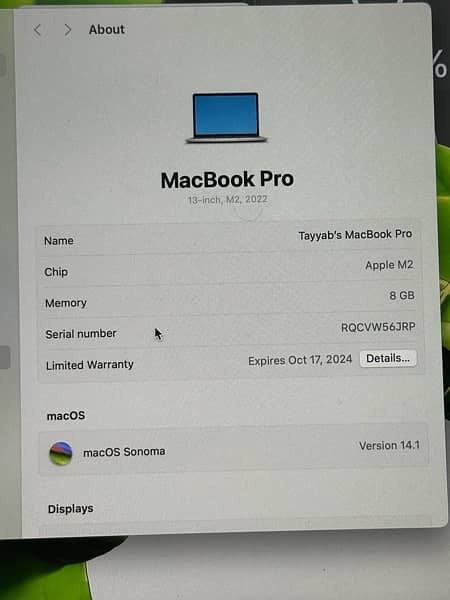 13-inch MaceBook Pro with Apple M2 Chip 3 months warranty 12