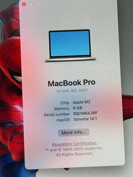 13-inch MaceBook Pro with Apple M2 Chip 3 months warranty 16