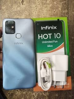 Infinix Hot10, complete box 4/64 Lush condition