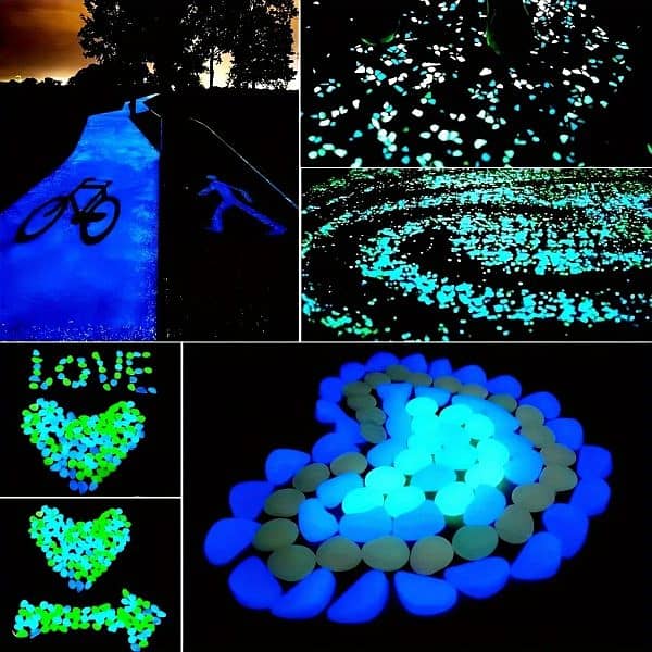 100 Pieces Glow In The Dark Pebbles, Resin Luminous Stones For Landsca 1