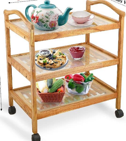 Sheesham Wooden Tea Trolley 0