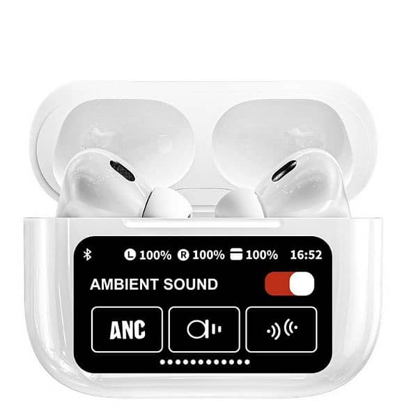 A9 pro Touch Screen ANC Wireless Headset TWS Noise Cancelling Earbuds 0