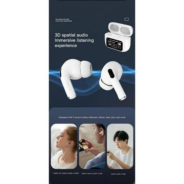 A9 pro Touch Screen ANC Wireless Headset TWS Noise Cancelling Earbuds 2