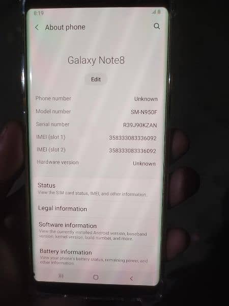 SAMSUNG GALAXY NOTE 8 1