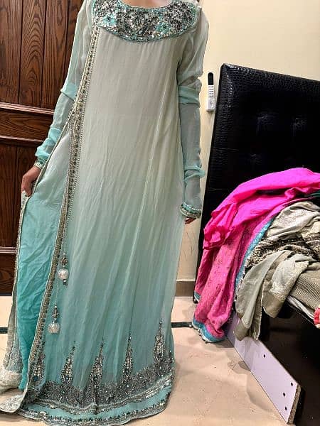 Branded sky blue chiffon maxi dress /wedding / engagement 2