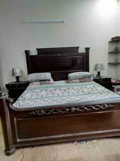 bed wooden brown colour