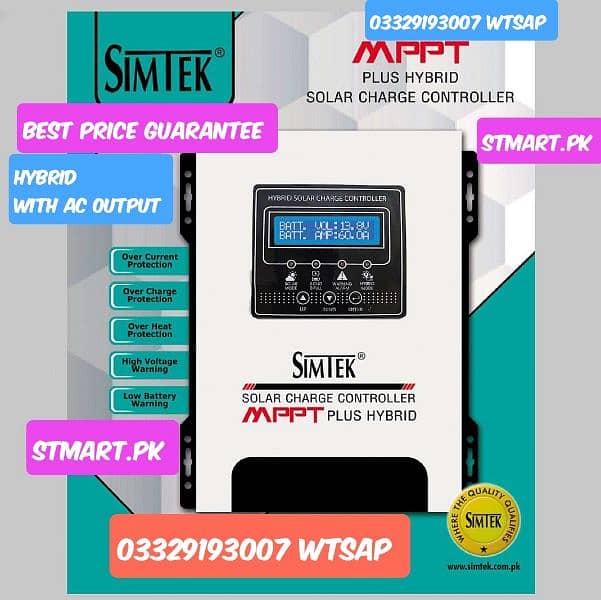 New Simtek Mppt Solar charge controller 100amp price in Pakistan 0