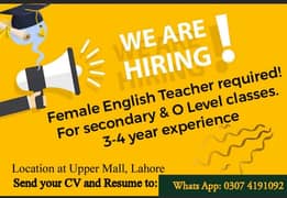 teacher required