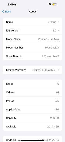 iphone 15pro max jv 256 gb 6