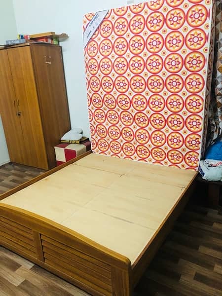 Bed with Mattress Good Condition 4