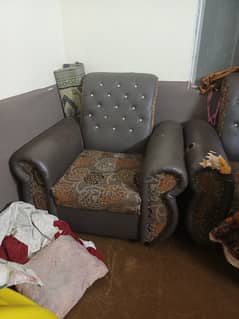 2 seater and five seater white used sofa set