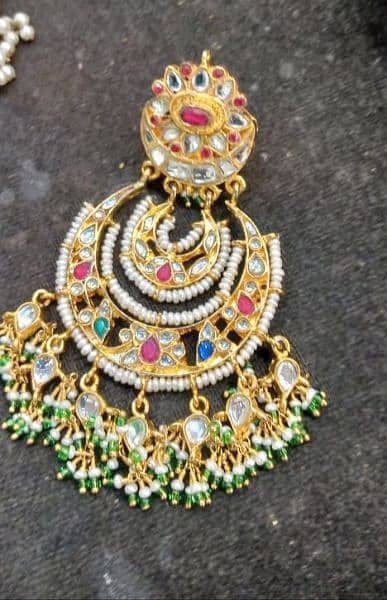 silver Kundan earrings 1