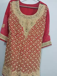 Red sharara with shirt and dupatta